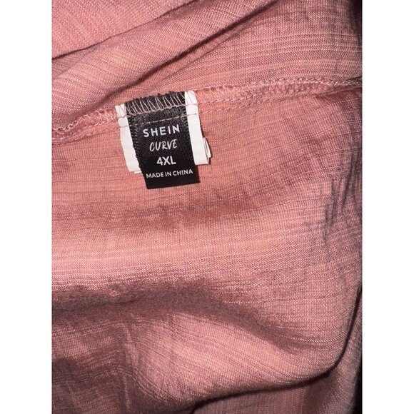 Shein Curve Pink Ruffle Sleeve Dress 4XL Cotton - Picture 2 of 5